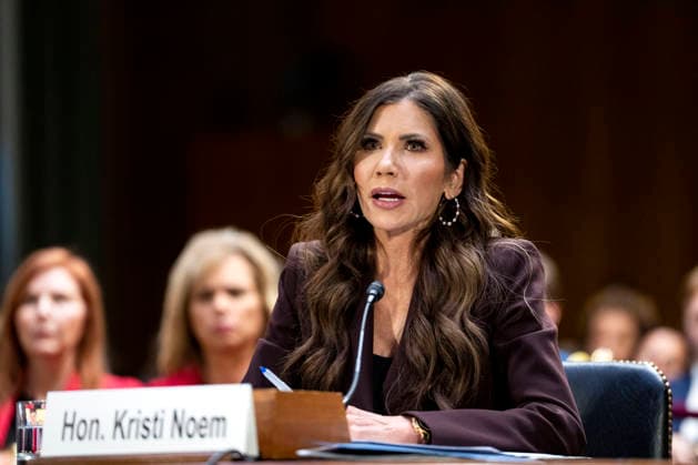 Secretary of the Department of Homeland Security Kristi Noem testifies during a Senate Judiciary Committee oversight hearing in the Dirksen Senate Office Building near the U.S. Capitol in Washington, DC on Tuesday, March 3, 2026. The Department of Homeland Security has been shut down for nearly a month as lawmakers have failed to negotiate a budget deal to fund the agency and agree on changes to how immigration officers operate.  WAP20260303318 BONNIExCASH