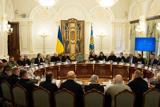 RECORD DATE NOT STATED Acting Head of the Security Service of Ukraine Yevhen Khmara, Head of the State Financial Monitoring Service of Ukraine Filip Pronin, President of the National Academy of Sciences of Ukraine Anatolii Zahorodnii, Prosecutor General of Ukraine Ruslan Kravchenko, Commander-in-Chief of the Armed Forces of Ukraine Oleksandr Syrskyi, Secretary of the National Security and Defense Council of Ukraine Rustem Umerov, Head of the President’s Office of Ukraine Kyrylo Budanov, Chairman of the Verkhovna Rada of Ukraine Ruslan Stefanchuk, Prime Minister of Ukraine Yuliia Svyrydenko, Energy Minister of Ukraine Denys Shmyhal, Defense Minister of Ukraine Mykhailo Fedorov, Foreign Minister of Ukraine Andrii Sybiha, Head of the National Police of Ukraine Ihor  Copyright: xDanyloxAntoniukx