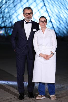 PFW Le Grand Diner du Louvre Arrivals Photocall David Sinapian and Anne-Sophie Pic attending the Le Grand Diner du Louvre Arrivals Photocall at the Musee du Louvre as part of Paris Fashion Week on March 03, 2026 in Paris, France. Photo by Jerome Dominé ABACAPRESS.COM Paris France  Copyright: xDominexJerome ABACAx