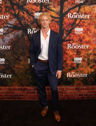 Evan Jachelski arrives on the red carpet at the premiere of HBO Rooster on Tuesday, March 3, 2026 in New York City.  NYP20260303534 SERENAxXUxNING