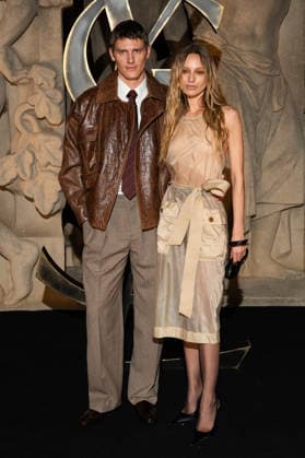 PFW - Saint Laurent Front Row Mikkel Jensen and Maya Stepper attend the Womenswear Fall Winter 2026-2027 show as part of Paris Fashion Week on March 03, 2026 in Paris, France. Photo by ABACAPRESS.COM Paris France  Copyright: xABACAx