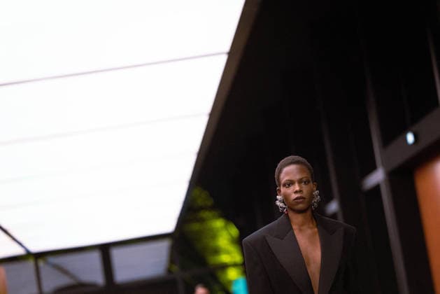 PFW - Saint Laurent Runway A model presents a creation for Saint Laurent for the Women s Ready to Wear Fall Winter 2026-2027 collection fashion show as part of the Paris Women Fashion Week (PFW), in Paris, on March 3, 2026. Photo by Alexis Jumeau ABACAPRESS.COM Paris France  Copyright: xJumeauxAlexis ABACAx