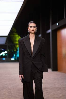 PFW - Saint Laurent Runway A model presents a creation for Saint Laurent for the Women s Ready to Wear Fall Winter 2026-2027 collection fashion show as part of the Paris Women Fashion Week (PFW), in Paris, on March 3, 2026. Photo by Alexis Jumeau ABACAPRESS.COM Paris France  Copyright: xJumeauxAlexis ABACAx