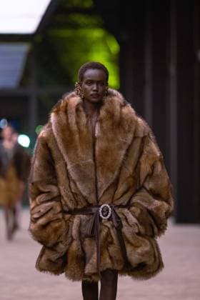 PFW - Saint Laurent Runway A model presents a creation for Saint Laurent for the Women s Ready to Wear Fall Winter 2026-2027 collection fashion show as part of the Paris Women Fashion Week (PFW), in Paris, on March 3, 2026. Photo by Alexis Jumeau ABACAPRESS.COM Paris France  Copyright: xJumeauxAlexis ABACAx