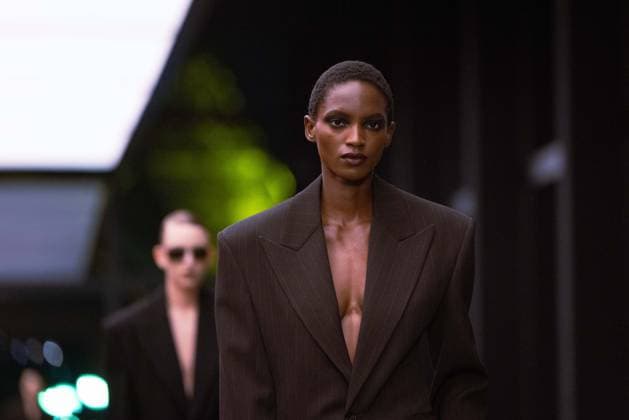 PFW - Saint Laurent Runway A model presents a creation for Saint Laurent for the Women s Ready to Wear Fall Winter 2026-2027 collection fashion show as part of the Paris Women Fashion Week (PFW), in Paris, on March 3, 2026. Photo by Alexis Jumeau ABACAPRESS.COM Paris France  Copyright: xJumeauxAlexis ABACAx