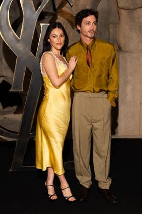 PFW - Saint Laurent Front Row AnaLuisa Corrigan and Logan Lerman attend the Womenswear Fall Winter 2026-2027 show as part of Paris Fashion Week on March 03, 2026 in Paris, France. Photo by Laurent Zabulon ABACAPRESS.COM Paris France  Copyright: xZabulonxLaurent ABACAx