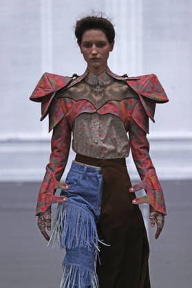 PFW - Anrealage Fecales Runway A model walks the runway during the Anrealage Womenswear Fall Winter 2026-2027 show as part of Paris Fashion Week on March 03, 2026 in Paris, France. Photo by Alain Gil Gonzalez ABACAPRESS.COM Paris France  Copyright: xGonzalezxAlain-Gil ABACAx