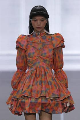 PFW - Anrealage Fecales Runway A model walks the runway during the Anrealage Womenswear Fall Winter 2026-2027 show as part of Paris Fashion Week on March 03, 2026 in Paris, France. Photo by Alain Gil Gonzalez ABACAPRESS.COM Paris France  Copyright: xGonzalezxAlain-Gil ABACAx