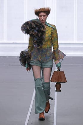 PFW - Anrealage Fecales Runway A model walks the runway during the Anrealage Womenswear Fall Winter 2026-2027 show as part of Paris Fashion Week on March 03, 2026 in Paris, France. Photo by Alain Gil Gonzalez ABACAPRESS.COM Paris France  Copyright: xGonzalezxAlain-Gil ABACAx