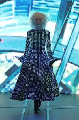 PFW - Anrealage Fecales Runway A model walks the runway during the Anrealage Womenswear Fall Winter 2026-2027 show as part of Paris Fashion Week on March 03, 2026 in Paris, France. Photo by Alain Gil Gonzalez ABACAPRESS.COM Paris France  Copyright: xGonzalezxAlain-Gil ABACAx
