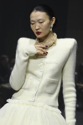 PFW - Matieres Fecales Runway A model walks the runway during the Matieres Fecales Womenswear Fall Winter 2026-2027 show as part of Paris Fashion Week on March 03, 2026 in Paris, France. Photo by Alain Gil Gonzalez ABACAPRESS.COM Paris France  Copyright: xGonzalezxAlain-Gil ABACAx