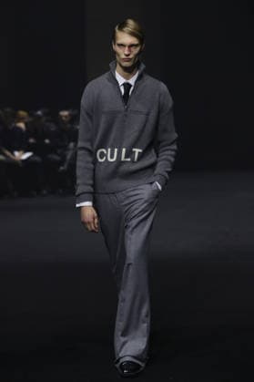 PFW - Matieres Fecales Runway A model walks the runway during the Matieres Fecales Womenswear Fall Winter 2026-2027 show as part of Paris Fashion Week on March 03, 2026 in Paris, France. Photo by Alain Gil Gonzalez ABACAPRESS.COM Paris France  Copyright: xGonzalezxAlain-Gil ABACAx