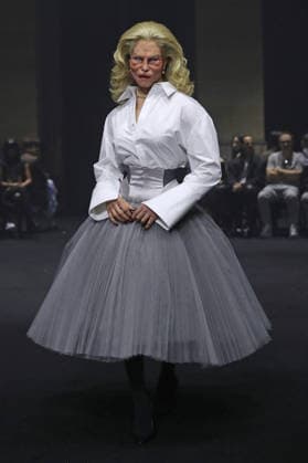 PFW - Matieres Fecales Runway A model walks the runway during the Matieres Fecales Womenswear Fall Winter 2026-2027 show as part of Paris Fashion Week on March 03, 2026 in Paris, France. Photo by Alain Gil Gonzalez ABACAPRESS.COM Paris France  Copyright: xGonzalezxAlain-Gil ABACAx