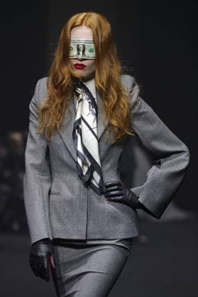 PFW - Matieres Fecales Runway A model walks the runway during the Matieres Fecales Womenswear Fall Winter 2026-2027 show as part of Paris Fashion Week on March 03, 2026 in Paris, France. Photo by Alain Gil Gonzalez ABACAPRESS.COM Paris France  Copyright: xGonzalezxAlain-Gil ABACAx