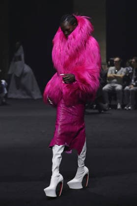 PFW - Matieres Fecales Runway A model walks the runway during the Matieres Fecales Womenswear Fall Winter 2026-2027 show as part of Paris Fashion Week on March 03, 2026 in Paris, France. Photo by Alain Gil Gonzalez ABACAPRESS.COM Paris France  Copyright: xGonzalezxAlain-Gil ABACAx