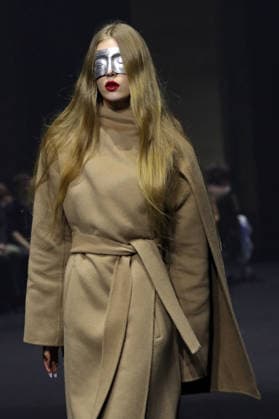 PFW - Matieres Fecales Runway A model walks the runway during the Matieres Fecales Womenswear Fall Winter 2026-2027 show as part of Paris Fashion Week on March 03, 2026 in Paris, France. Photo by Alain Gil Gonzalez ABACAPRESS.COM Paris France  Copyright: xGonzalezxAlain-Gil ABACAx