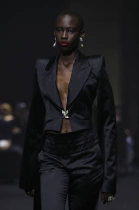 PFW - Matieres Fecales Runway A model walks the runway during the Matieres Fecales Womenswear Fall Winter 2026-2027 show as part of Paris Fashion Week on March 03, 2026 in Paris, France. Photo by Alain Gil Gonzalez ABACAPRESS.COM Paris France  Copyright: xGonzalezxAlain-Gil ABACAx