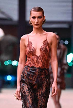 Bella Hadid Saint Laurent fashion show Womens Ready to Wear Fall Winter 2026 2027 Collection during Paris Fashion Week PFW on March 3, 2026 Saint Laurent fashion show Womens Ready to Wear Fall Winter 2026 2027 Collection during Paris Fashion Week PFW on March 3, 2026 Paris France  Copyright: xAgencex xBestimagexAgencex xBestimagex