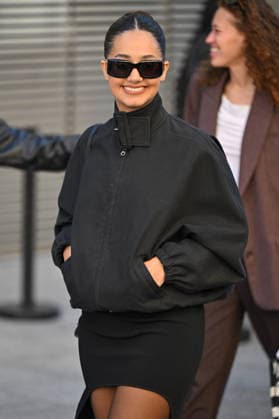 PFW Courreges Outside Arrivals Lena Mahfouf Situations arriving at Courreges show during Fashion Week in Paris, France on March 4, 2026. Photo by Julien Reynaud APS-Medias ABACAPRESS.COM Paris France  Copyright: xReynaudxJulien APS-Medias ABACAx