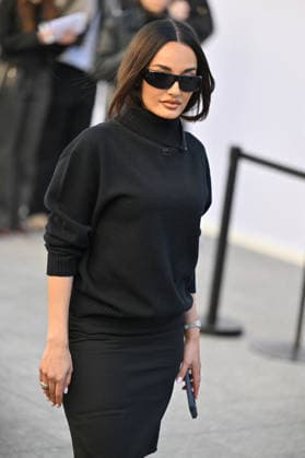 PFW Courreges Outside Arrivals Amina Muaddi arriving at Courreges show during Fashion Week in Paris, France on March 4, 2026. Photo by Julien Reynaud APS-Medias ABACAPRESS.COM Paris France  Copyright: xReynaudxJulien APS-Medias ABACAx