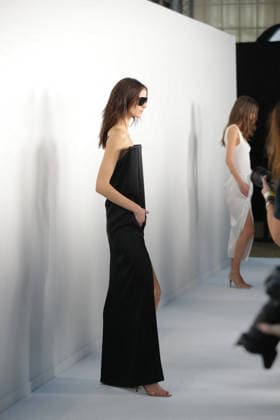 PFW - Courreges - Backstage - Womenswear A model poses backstage prior to the Courrèges Womenswear Fall Winter 2026-2027 show as part of Paris Fashion Week on March 04, 2026 in Paris, France. Photo by Gonzalez Alain-Gil ABACAPRESS.COM Paris Ile-de-France France  Copyright: xGonzalezxAlain-Gil ABACAx
