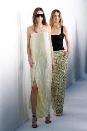 PFW - Courreges - Backstage - Womenswear Lota Blaskovic and model poses backstage prior to the Courrèges Womenswear Fall Winter 2026-2027 show as part of Paris Fashion Week on March 04, 2026 in Paris, France. Photo by Gonzalez Alain-Gil ABACAPRESS.COM Paris Ile-de-France France  Copyright: xGonzalezxAlain-Gil ABACAx