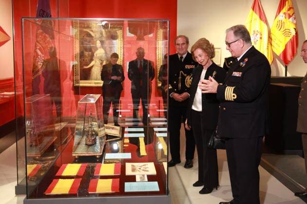 04-03-2026 Madrid Queen Sofia visited the La Bandera que vino de la Mar. Los colores que nos identifican ( Flag that came from the sea, the colors that identify us) exhibition at the Naval museum in Madrid. Â  Copyright: xPPEx