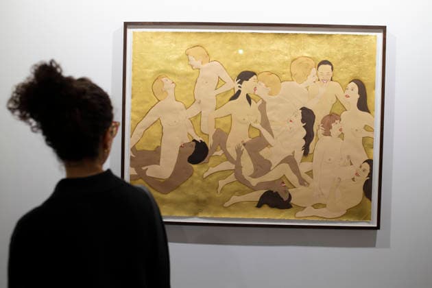 March 4, 2026, Madrid, Madrid, Spain: A visitor observes Kubra Khademi s work, which portrays powerful women from around the world during the opening of ARCO (Spain s International Contemporary Art Fair) at its 45th edition at the IFEMA exhibition center in Madrid. Madrid Spain  - ZUMAs296 20260304_znp_s296_008 Copyright: xLuisxSotox