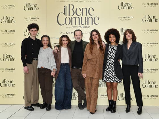 Rome, Le Meridien Hotel, photocall for the film The Common Good. Pictured: Andrea Fuorto, Livia Ferri, Teresa Saponangelo, Rocco Papaleo, Claudia Pandolfi, Rosanna Sparapano, and Vanessa Scalera.  Copyright: xMarcoxProvvisionatox xipa-agency.netx xMarcoxProvvisionatox IPA_Agency_IPA72370151
