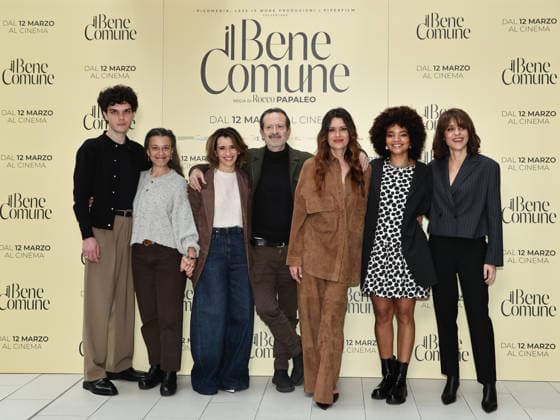 Rome, Le Meridien Hotel, photocall for the film The Common Good. Pictured: Andrea Fuorto, Livia Ferri, Teresa Saponangelo, Rocco Papaleo, Claudia Pandolfi, Rosanna Sparapano, and Vanessa Scalera.  Copyright: xMarcoxProvvisionatox xipa-agency.netx xMarcoxProvvisionatox IPA_Agency_IPA72370154