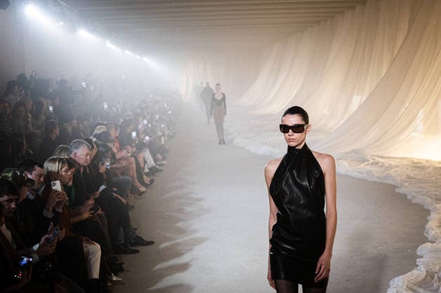 PFW - Balmain Runway A model walks the runway during the Balmain Womenswear Fall Winter 2026-2027 show as part of Paris Fashion Week on March 04, 2026 in Paris, France. Photo by Alexis Jumeau ABACAPRESS.COM Paris France  Copyright: xJumeauxAlexis ABACAx