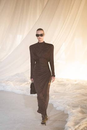 PFW - Balmain Runway A model walks the runway during the Balmain Womenswear Fall Winter 2026-2027 show as part of Paris Fashion Week on March 04, 2026 in Paris, France. Photo by Alexis Jumeau ABACAPRESS.COM Paris France  Copyright: xJumeauxAlexis ABACAx