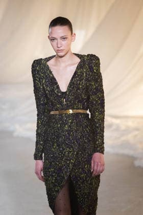 PFW - Balmain Runway A model walks the runway during the Balmain Womenswear Fall Winter 2026-2027 show as part of Paris Fashion Week on March 04, 2026 in Paris, France. Photo by Alexis Jumeau ABACAPRESS.COM Paris France  Copyright: xJumeauxAlexis ABACAx