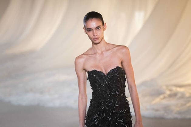 PFW - Balmain Runway A model walks the runway during the Balmain Womenswear Fall Winter 2026-2027 show as part of Paris Fashion Week on March 04, 2026 in Paris, France. Photo by Alexis Jumeau ABACAPRESS.COM Paris France  Copyright: xJumeauxAlexis ABACAx