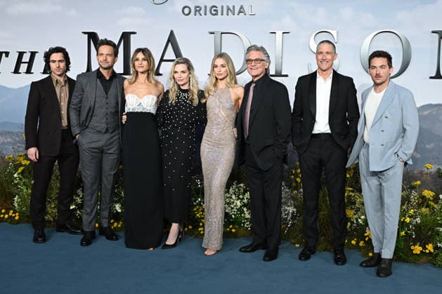 Ben Schnetzer, Patrick J. Adams, Beau Garrett, Michelle Pfeiffer, Elle Chapman, Kurt Russell, Matthew Fox and Kevin Zegers attends The Madison UK Premiere at Cineworld Leicester Square in London, England. UK. Wednesday 4th March 2026. Copyright: xJamesxWarrenx THE MADISON - UK PREMIERE116