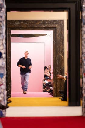 PFW - Acne Studios Runway AJ Sweden fashion designer Jonny Johansson acknowledges the audience at the end of the Acne Studios Women s Ready to Wear Fall Winter 2026-2027 collection fashion show as part of the Paris Women Fashion Week, in Paris, on March 4, 2026. Photo by Alexis Jumeau ABACAPRESS.COM Paris France  Copyright: xJumeauxAlexis ABACAx