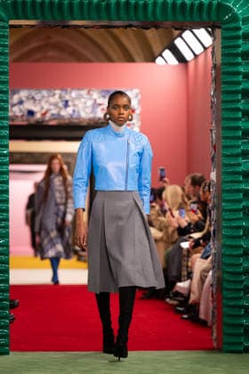 PFW - Acne Studios Runway AJ A model presents a creation for Acne Studios for the Women s Ready to Wear Fall Winter 2026-2027 collection fashion show as part of the Paris Women Fashion Week (PFW), in Paris, on March 4, 2026. Photo by Alexis Jumeau ABACAPRESS.COM Paris France  Copyright: xJumeauxAlexis ABACAx