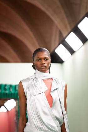 PFW - Acne Studios Runway AJ A model presents a creation for Acne Studios for the Women s Ready to Wear Fall Winter 2026-2027 collection fashion show as part of the Paris Women Fashion Week (PFW), in Paris, on March 4, 2026. Photo by Alexis Jumeau ABACAPRESS.COM Paris France  Copyright: xJumeauxAlexis ABACAx