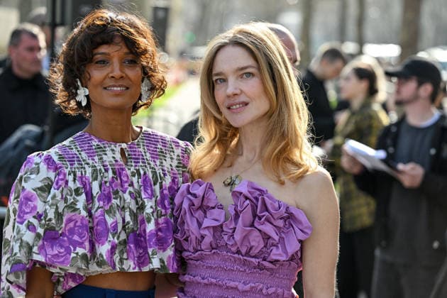 PFW Chloe Outside Arrivals Liya Kebede, Natalia Vodianova arriving at the Chloeshow during Fashion Week in Paris, France on March 5, 2026. Photo by Julien Reynaud APS-Medias ABACAPRESS.COM Paris France  Copyright: xReynaudxJulien APS-Medias ABACAx