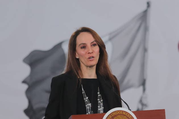 Gabriela Cuevas BarroÂ³n, Coordinator of Federal Government Work for the 2026 World Cup speaks during a briefing on the contest Represent Mexico at the Opening of the 2026 FIFA World Cup, through the so-called President s ticket at National Palace. on March 5, 2026 in Mexico City, Mexico. Mexico City Mexico  - ZUMAe321 20260305_zia_e321_002 Copyright: xCarlosxSantiagox