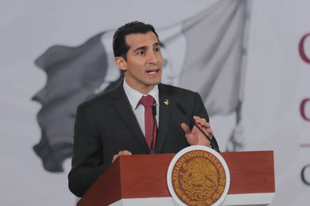 Rommel Pacheco, Director General of the National Commission for Physical Culture and Sports (CONADE) speaks during a briefing on the contest Represent Mexico at the Opening of the 2026 FIFA World Cup, through the so-called President s ticket at National Palace. on March 5, 2026 in Mexico City, Mexico. Mexico City Mexico  - ZUMAe321 20260305_zia_e321_021 Copyright: xCarlosxSantiagox