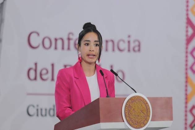 Katia Itzel GarcoÂ­a, international soccer referee speaks during a briefing on the contest Represent Mexico at the Opening of the 2026 FIFA World Cup, through the so-called President s ticket at National Palace. on March 5, 2026 in Mexico City, Mexico. Mexico City Mexico - ZUMAe321 20260305_zia_e321_018 Copyright: xCarlosxSantiagox