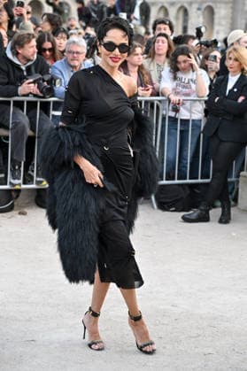 PFW Schiaparelli Outside Arrivals Farida Khelfa arriving at the Schiaparelli show during Fashion Week in Paris, France on March 5, 2026. Photo by Julien Reynaud APS-Medias ABACAPRESS.COM Paris France  Copyright: xReynaudxJulien APS-Medias ABACAx