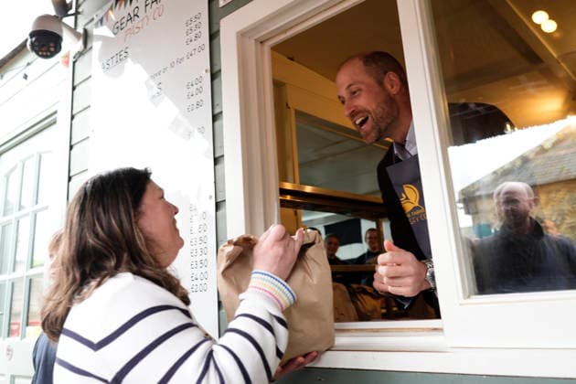 . 05 03 2026. Heston, United Kingdom. Prince William during a visit to the Gear Farm Pasty Company, a family-run farm known for producing traditional Cornish pasties in Heston, Cornwall, United Kingdom.  xPoolx xi-Imagesx IIM-26614-0010