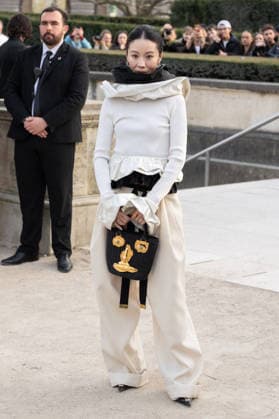 PFW Schiaparelli Outside Arrivals NB Jenny Tsang arrived at the Schiaparelli Womenswear Fall Winter 2026-2027 show as part of Paris Fashion Week on March 05, 2026 in Paris, France. Photo by Nasser Berzane ABACAPRESS.COM Paris France  Copyright: xBerzanexNasser ABACAx