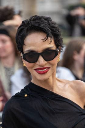 PFW Schiaparelli Outside Arrivals NB Farida Khelfa arrived at the Schiaparelli Womenswear Fall Winter 2026-2027 show as part of Paris Fashion Week on March 05, 2026 in Paris, France. Photo by Nasser Berzane ABACAPRESS.COM Paris France  Copyright: xBerzanexNasser ABACAx