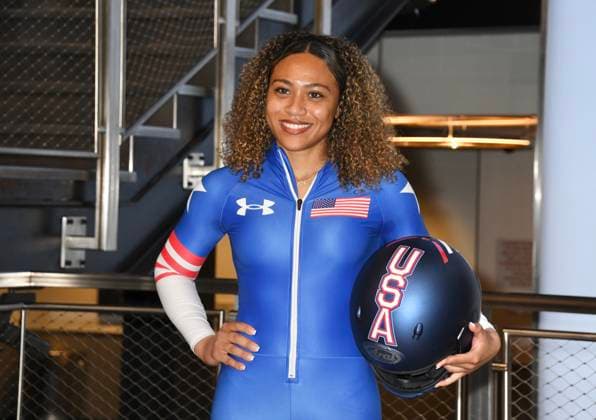 NEW YORK, NY- MARCH 5: Azaria Hill visits the Empire State Building Following her Olympic Debut at the 2026 Milan Cortina Winter Olympics on March 5, 2026 in New York City. Copyright: xmpi099x