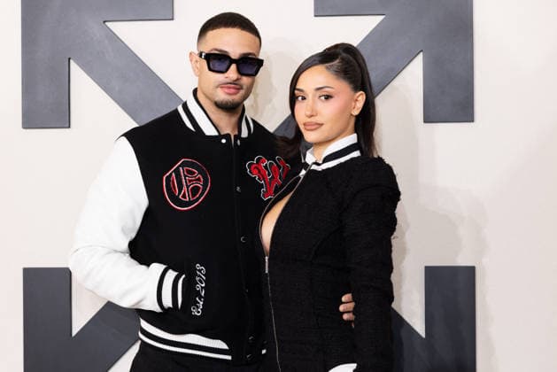 PFW - Off White Photocall Miguel Harichi and Leah Kateb attends the Off-White Womenswear Fall Winter 2026-2027 show as part of Paris Fashion Week (PFW) on March 5, 2026 in Paris, France. Photo by Alexis Jumeau ABACAPRESS.COM Paris France  Copyright: xJumeauxAlexis ABACAx