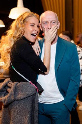 Model Giulia Siegel covers soccer legend Mario Baslers mouth at the premiere of season 3 of the Amazon Prime Video reality show The 50 at Cinedom Cologne, 05 03 2026 NRW Germany Copyright: xChristophxHardtx