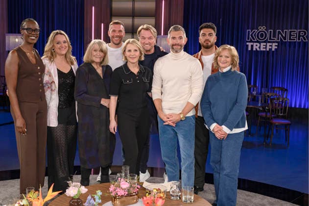 Anna Dushime, Lisa Feller, Alice Schwarzer, Lukas Podolski, Susan Link, Markus Krampe, Micky Beisenherz, Tahsim Durgun and Johanna Gastdorf at the recording of the WDR talk show Kölner Treff in WDR Studio BS 3 Cologne, 05 03 2026 Foto:xW.xRanderathx xFuturexImagex koelner_treff0503_6301